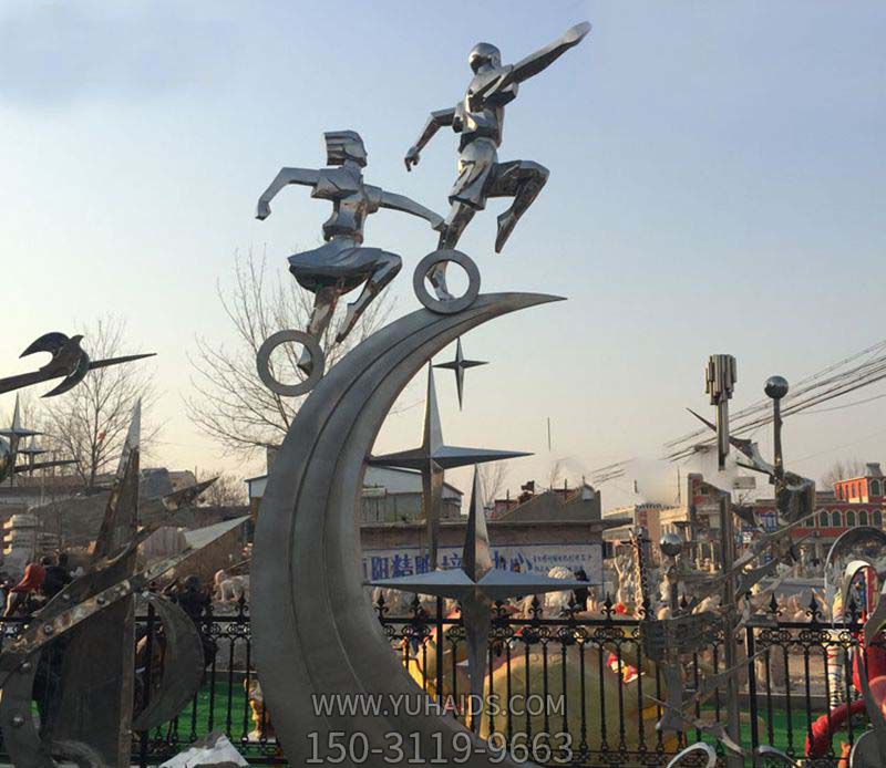 广场不锈钢海之星儿童雕塑