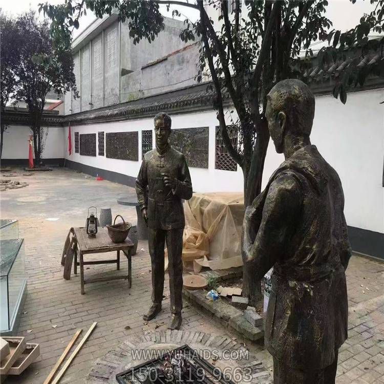 景区玻璃钢仿铜人物景观情景小品摆件雕塑