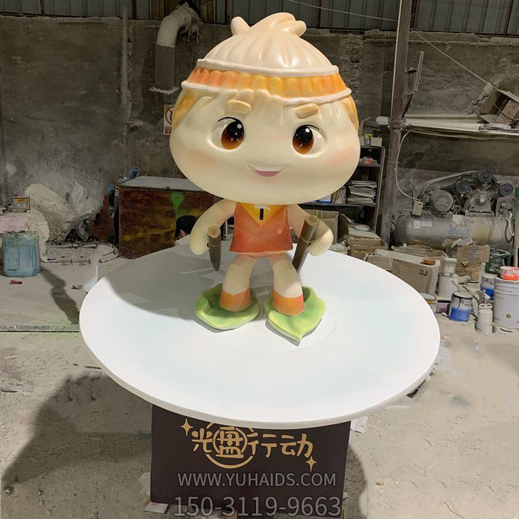 包子店玻璃钢卡通包子雕塑摆件