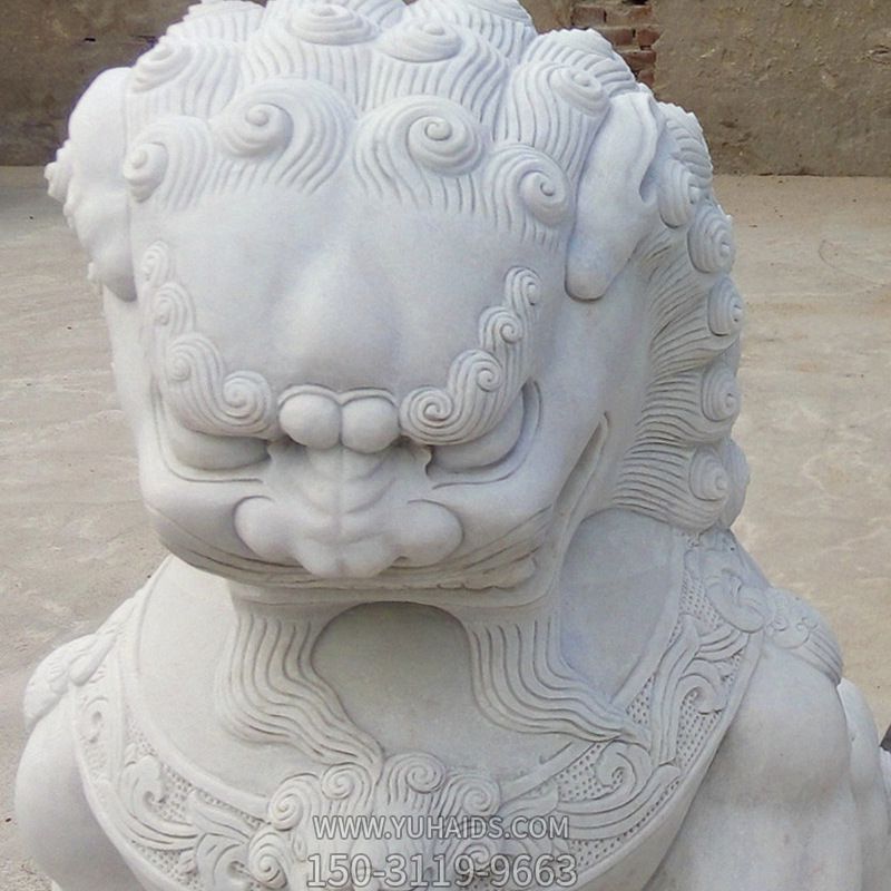 景区汉白玉抽象石雕狮子雕塑
