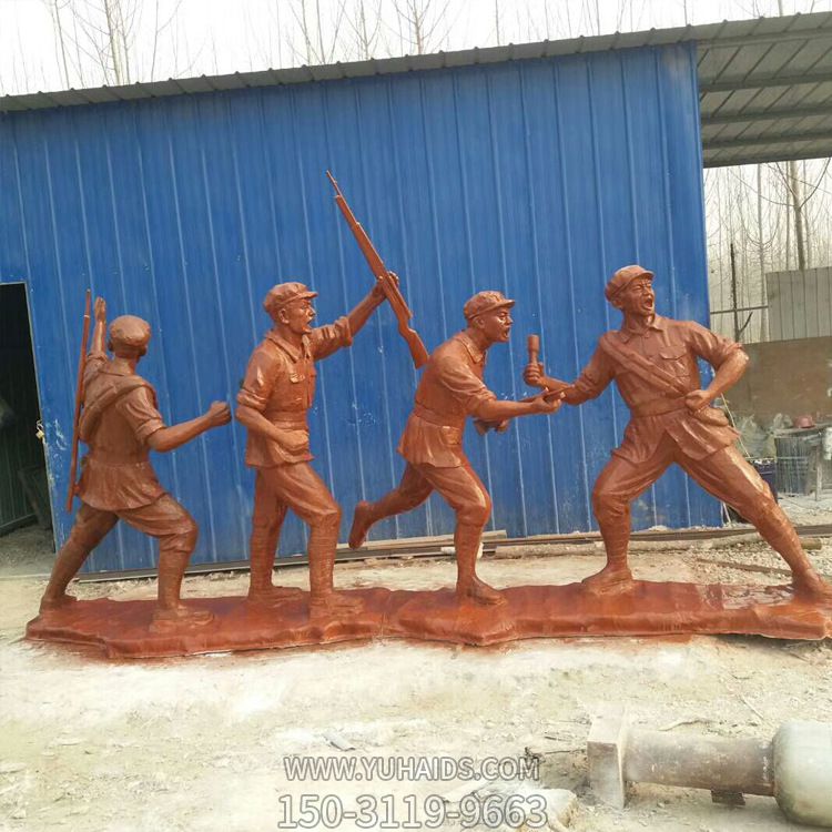 战斗园林校园雕塑人物仿铜纪念解放军雕塑