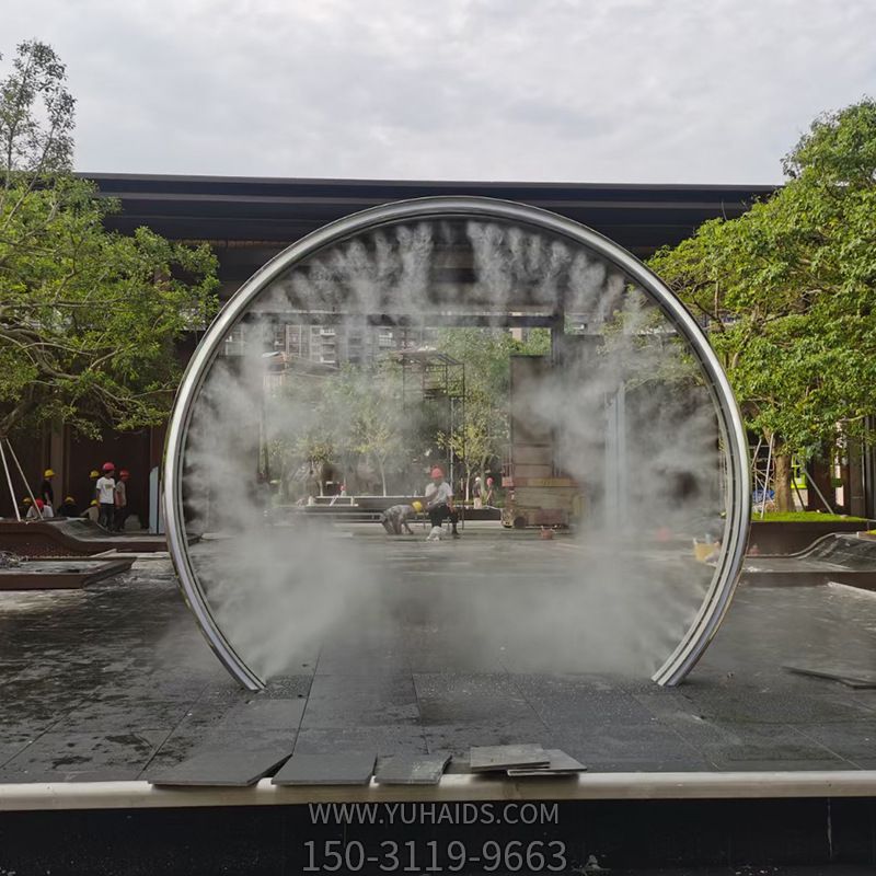 不锈钢喷雾圆环,水景装饰构件雕塑