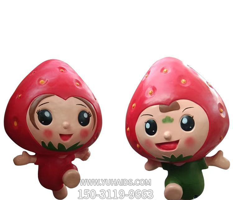 玻璃钢卡通草莓雕塑