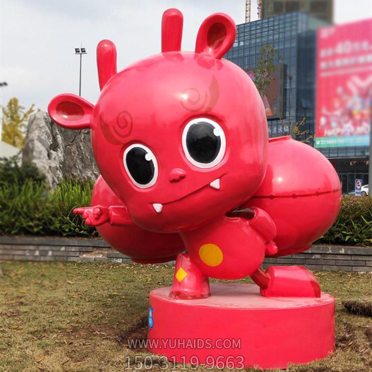 玻璃钢彩绘卡通主题吉祥物户外广场小品雕塑
