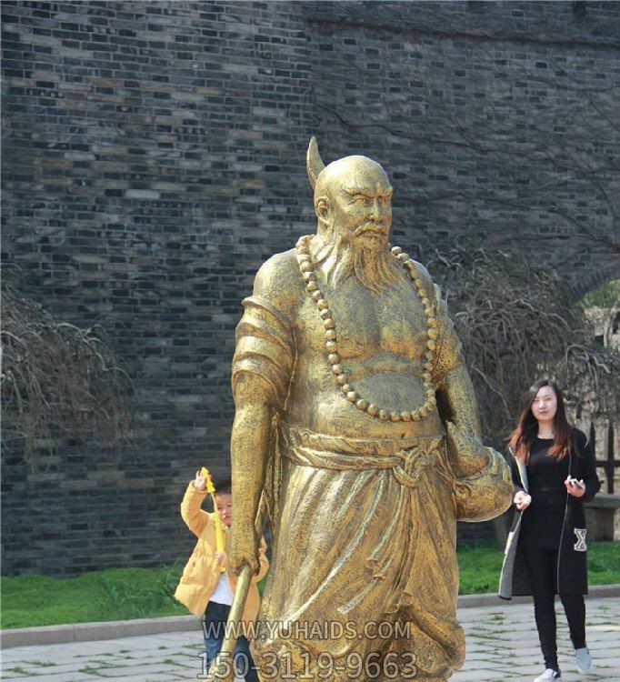 玻璃钢仿铜户外园林景观人物雕塑