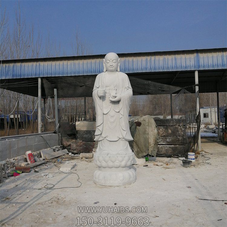 寺院景点摆放大型大理石雕刻佛像雕塑