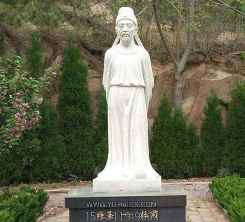 大理石校园古代诗人杜甫雕像雕塑