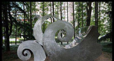 园林不锈钢抽象个性祥云雕塑