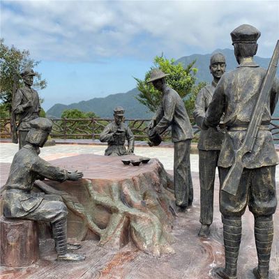 玻璃钢雕塑主题历史人像红军战士雕塑