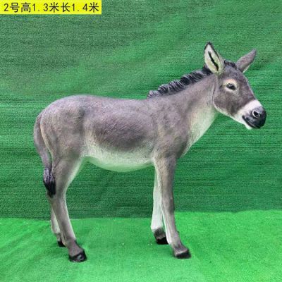 毛驴，玻璃钢仿真动物雕塑