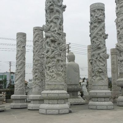 盘龙户外园林广场大型文化柱雕塑