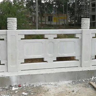 大理石雕刻防护围栏公园景区拱桥围栏定制