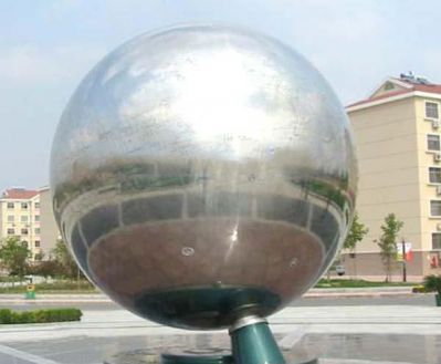 商厦不锈钢镜面地球仪实心地球仪雕塑