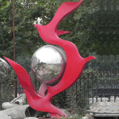园林景观户外不锈钢抽象鸽子雕塑
