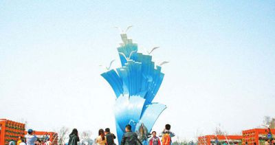 海浪浪花雕塑-海边景区大型蓝色不锈钢海浪浪花雕塑