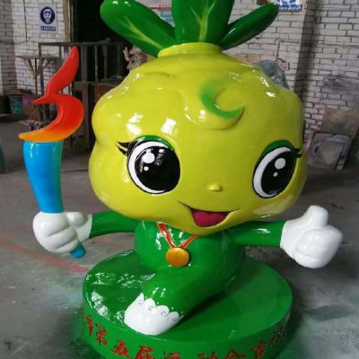 玻璃钢定制运动会创意卡通公仔吉祥物雕塑