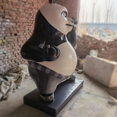景区摆放玻璃钢卡通熊猫雕塑