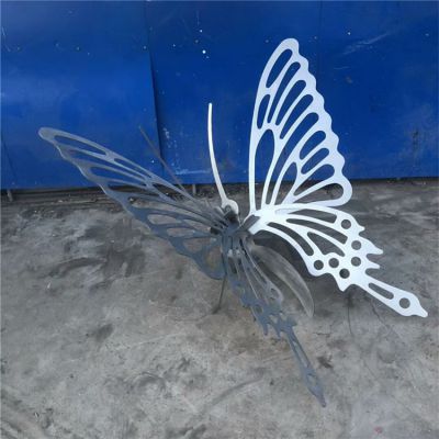 园林户外不锈钢抽象蝴蝶雕塑