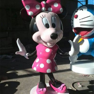迪士尼公园玻璃钢卡通米老鼠米妮雕塑