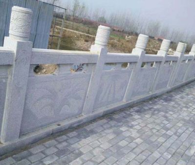 村庄河渠路边装饰大理石防护栏石雕