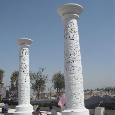 大理石户外园林景观创意文化柱雕塑