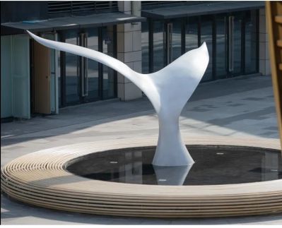 商业街广场大型不锈钢创意鱼尾水景观雕塑