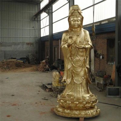 黄铜铸造观音菩萨雕像