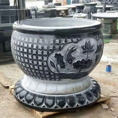 公园景区青石石雕缸雕塑