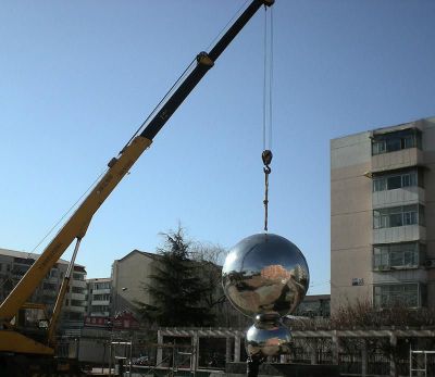 不锈钢镜面大型仿真物体球体雕塑