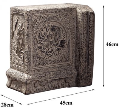 仿石雕石鼓门墩抱鼓石一对家用仿古庭院镇宅门口石墩摆件