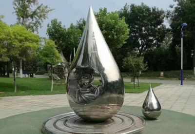花园景区创意抽象水滴雕塑