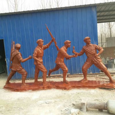 战斗园林校园雕塑人物仿铜纪念解放军雕塑