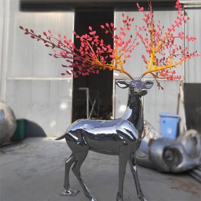 不锈钢镜面创意抽象动物梅花鹿