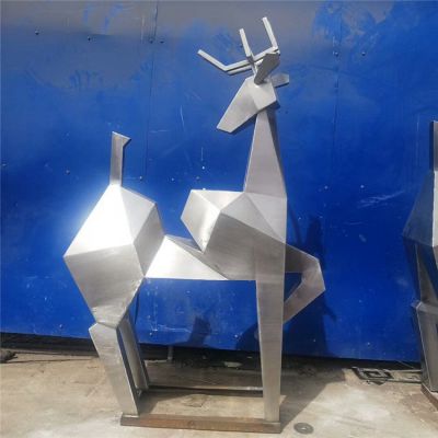 几何户外园林抽象动物梅花鹿雕塑