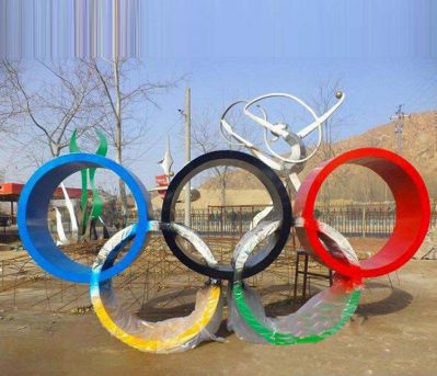 公园不锈钢五环奥运雕塑