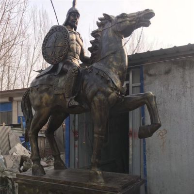 玻璃钢仿铜将军骑马人物雕塑城市广场景观雕塑
