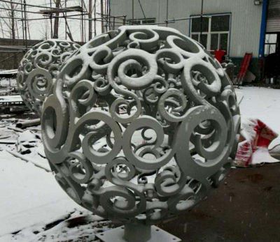 庭院不锈钢抽象个性镂空球雕塑