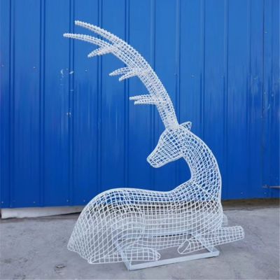不锈钢网格金属镂空动物梅花鹿