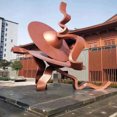 大型不锈钢仿铜中国乐器钹园林景观雕塑