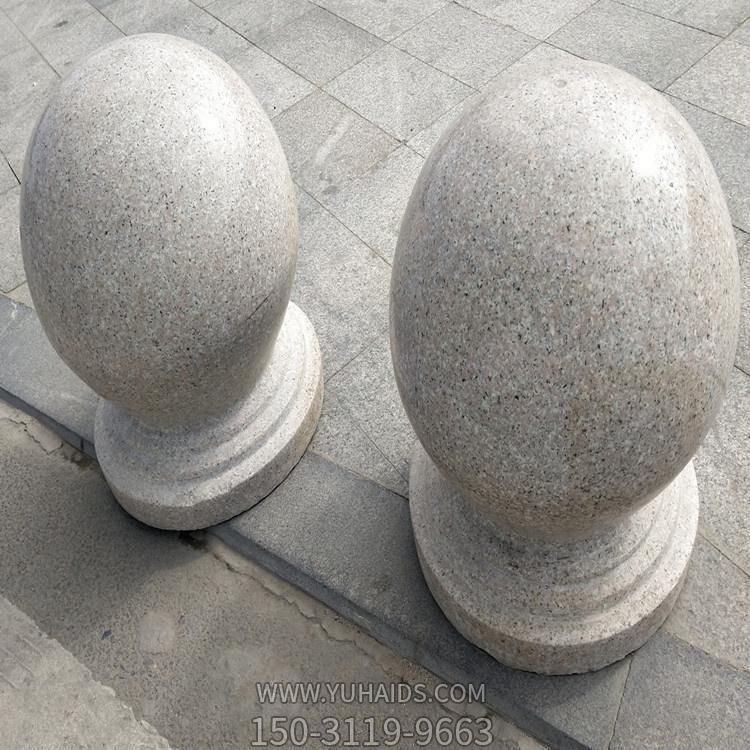 花岗岩小区广场门前摆放挡车石球圆墩雕塑