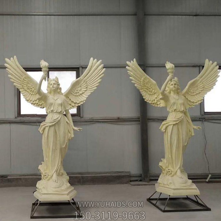 砂岩圆雕欧式天使人物雕像小区别墅装饰品雕塑