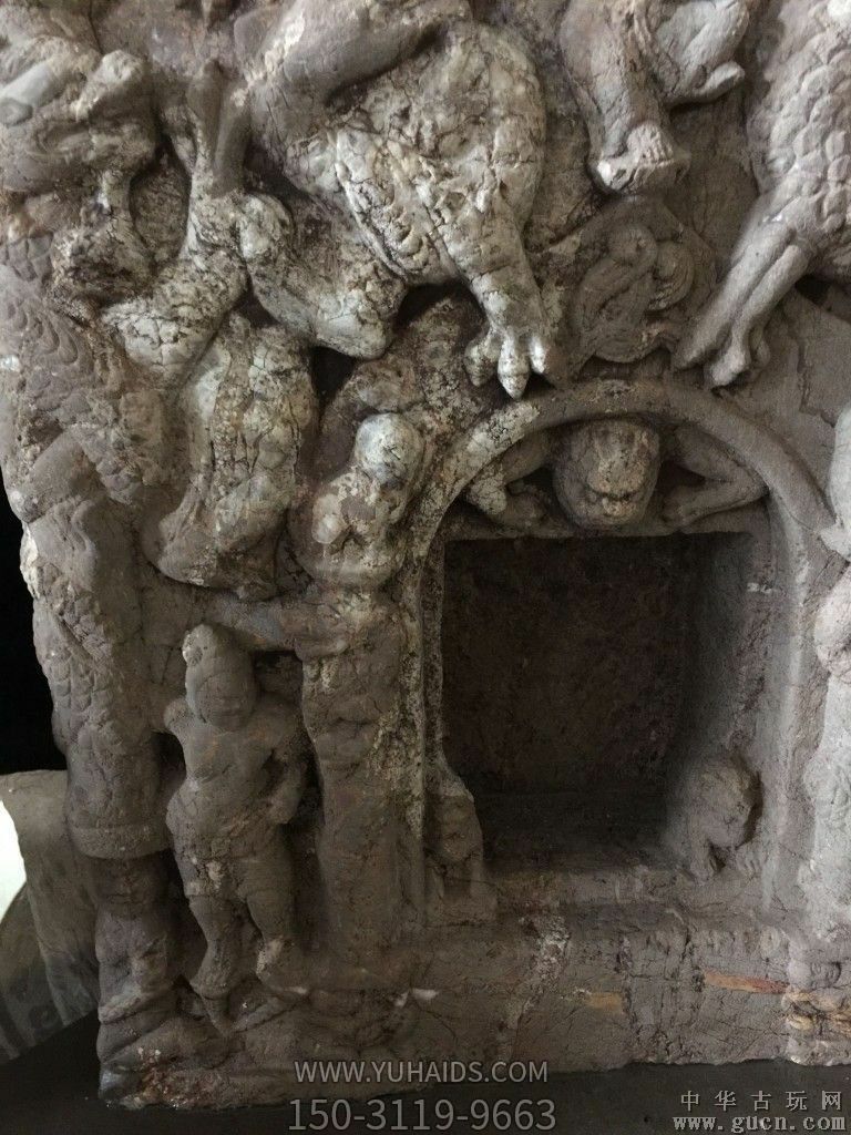 汉白玉仿古做旧佛龛雕塑