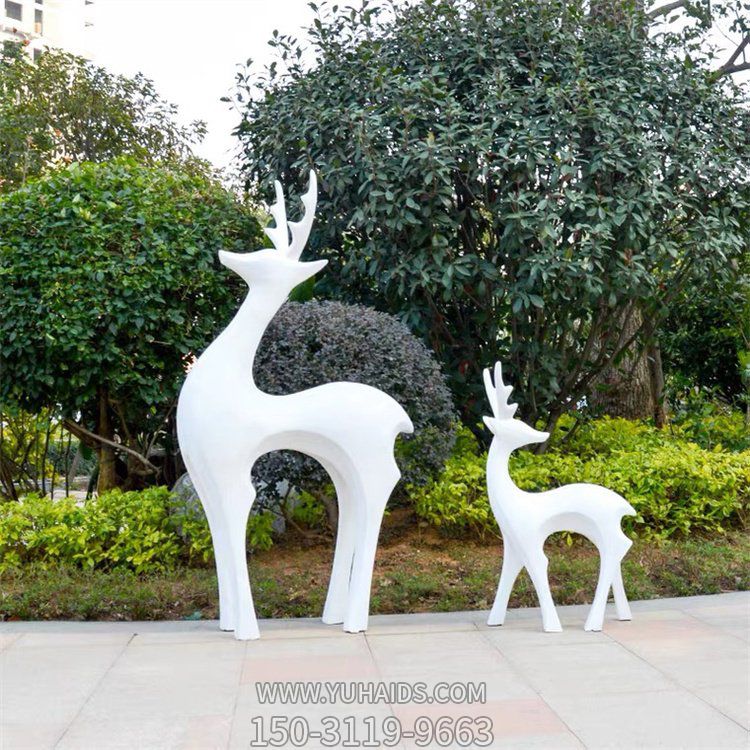 园林动物景观抽象梅花鹿雕塑