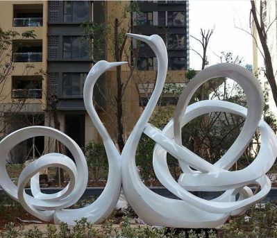 公园小区抽象创意天鹅雕塑