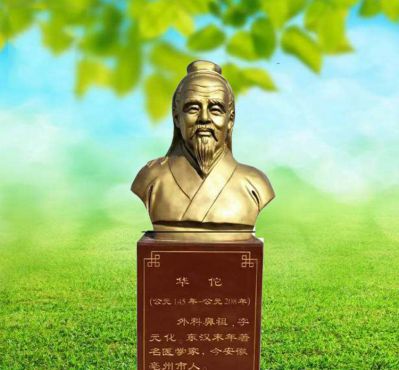 古代名医胸像铜雕华佗雕塑