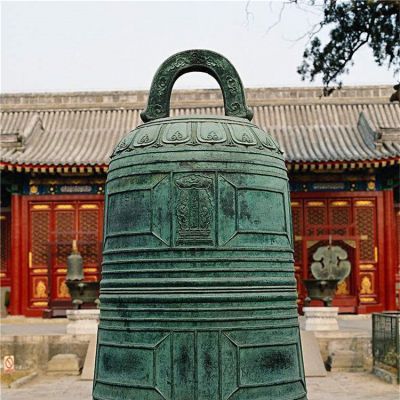 寺庙挂钟塑像 厂家定做大型抽象铜钟 祈福大型铜钟雕塑