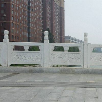城市河道石桥汉白玉浮雕防护栏杆