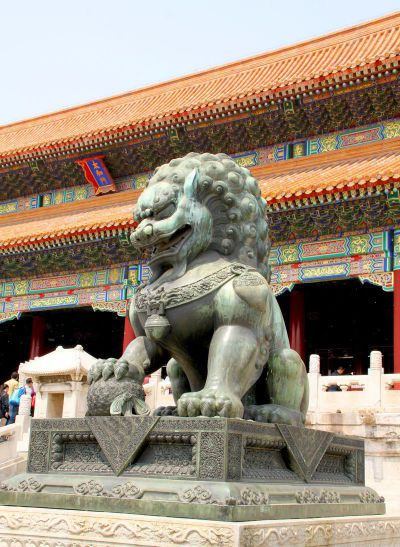 故宫户外大型仿真动物青石石雕狮子雕塑