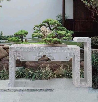 大理石浮雕别墅别放盆景中式花架景观雕塑