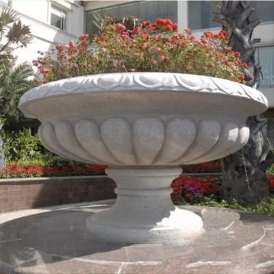庭院室外装饰大理石雕刻欧式花钵 园林花盆鱼缸